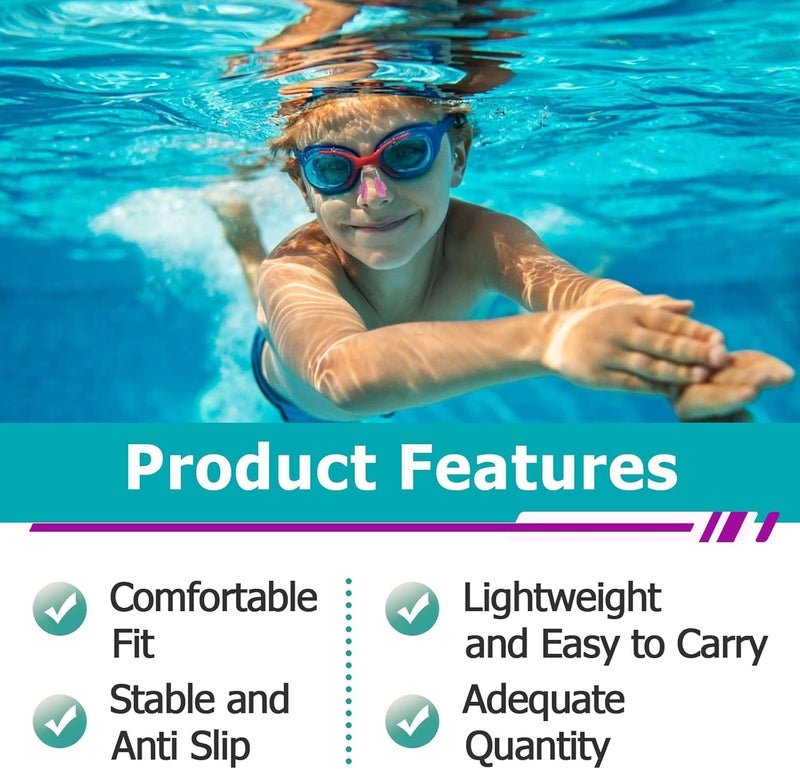 Joworthy 32 Pcs Swimming Nose Clip, Silicone Waterproof Swim Nose Plugs for Kids (Age 7+) and Adults, Inclue 8 Colors - Image 5